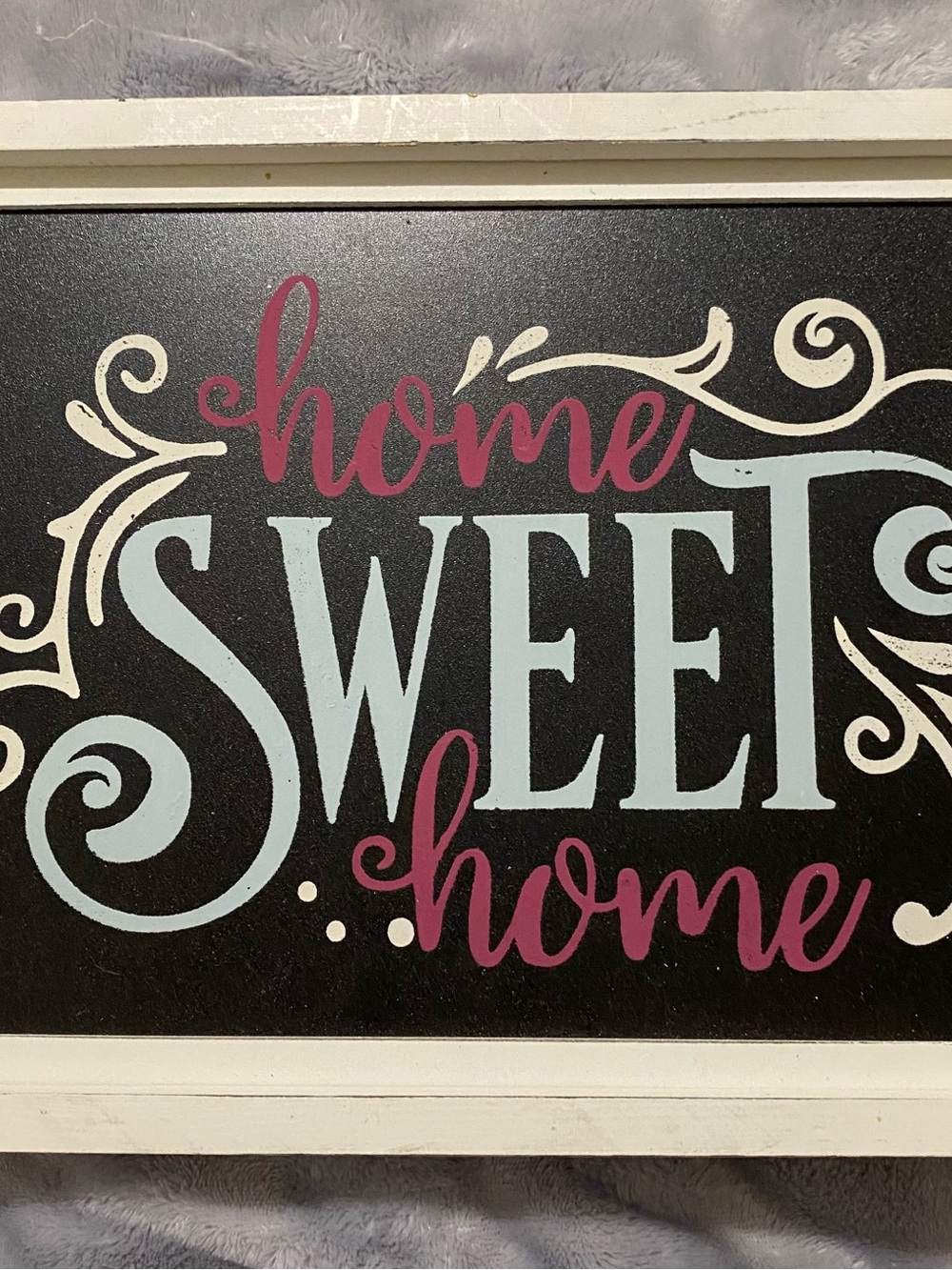 Chalk Couture Home Sweet Home Sign in Black, Light Blue, Pink and Cream